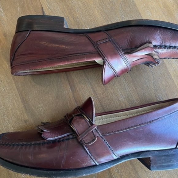 Cole Haan Brown Leather Kiltie Buckled Loafer Shoe Size 8.5C Made In USA‎ Red main image 9